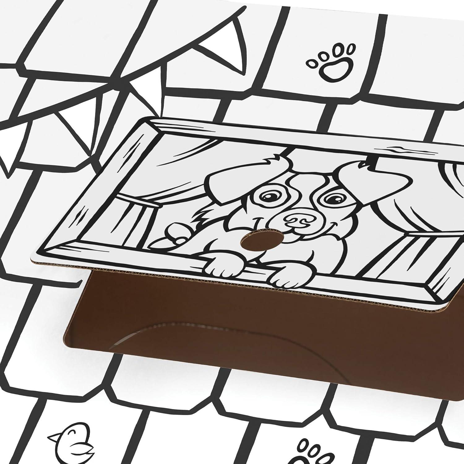 imageBankers Box at Play Color in Dog Playhouse Cardboard Playhouse for and Life Size Craft Activity for Kids and Families