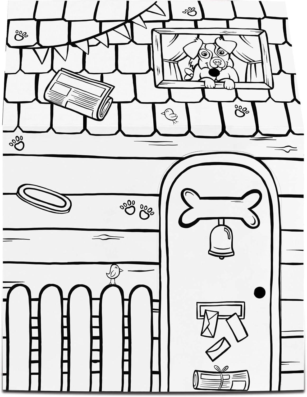 imageBankers Box at Play Color in Dog Playhouse Cardboard Playhouse for and Life Size Craft Activity for Kids and Families