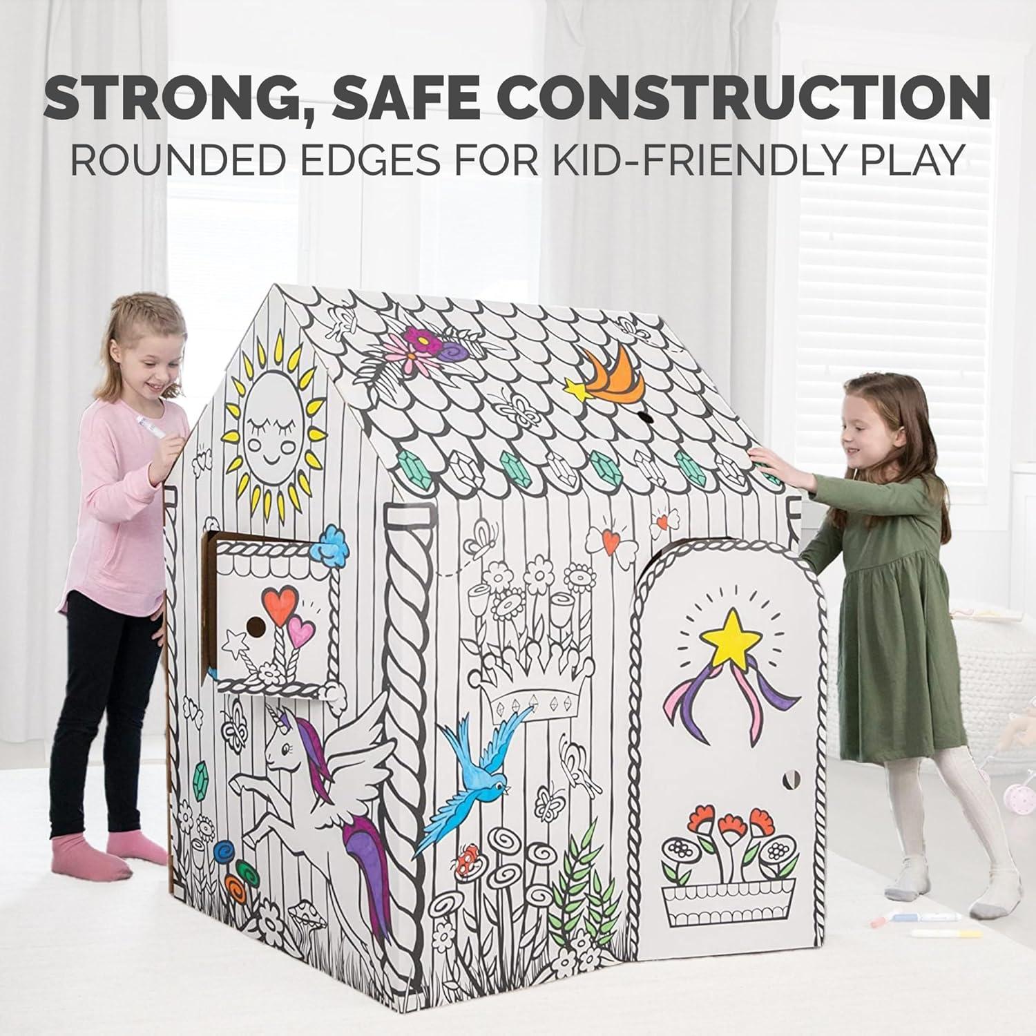 Cardboard Playhouse To Colornull