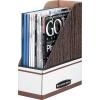 imageBankers Box 10723 Corrugated Cardboard Magazine File 4 x 9 14 x 11 34 White Case of 12Wood Grain