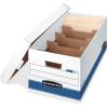 imageBankers Box 12 Pack DIVIDERBOX MediumDuty File Storage Boxes with Dividers FastFold LiftOff Lid Letter WhiteBlue