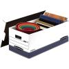 imageBankers Box 20 Pack STORFILE MediumDuty File Storage Boxes FastFold LiftOff Lid Letter WhiteBlue12Pack
