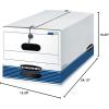 imageBankers Box 20 Pack STORFILE MediumDuty File Storage Boxes FastFold String and Button Letter WhiteBlue20Pack
