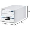 imageBankers Box 6 Pack STORDRAWER STEEL PLUS Basic Space Saving Filing Cabinet Stacks 2 High Legal WhiteBlue