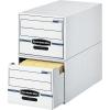 imageBankers Box 6 Pack STORDRAWER STEEL PLUS Basic Space Saving Filing Cabinet Stacks 2 High Legal WhiteBlue