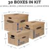 imageBankers Box Classic Moving Box 30 Pack Kit Reinforced Handles TapeFree Assembly Box with Lid 20 Small 5 Medium and 5 Large Boxes 7716501Assorted Kit