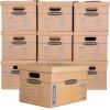 imageBankers Box Small Classic Moving Box 10 Pack Reinforced Handles TapeFree Assembly Box with Lid 15in x 12in x 10in 7714901Small  10 Count Pack of 1