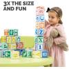 imageBankers Box at Play Cardboard ABC123 Building Learning Blocks 50 Pack Larger 3quotx 3quot Montessori Toy Blocks for Kids and FamiliesABC123 Learning Blocks 50pk
