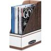 imageBankers Box 10723 Corrugated Cardboard Magazine File 4 x 9 14 x 11 34 White Case of 12Wood Grain  Oversized
