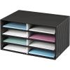 imageBankers Box Decorative Eight Compartment Literature Sorter Letter BlackGray Pinstripe 6170301120 H x 1625 L x 2337 W