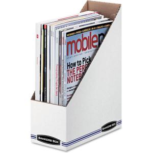 imageBankers Box 10723 Corrugated Cardboard Magazine File 4 x 9 14 x 11 34 White Case of 12White