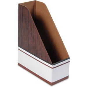 imageBankers Box 10723 Corrugated Cardboard Magazine File 4 x 9 14 x 11 34 White Case of 12Wood Grain