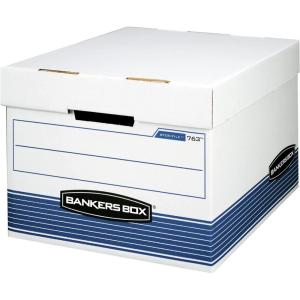 imageBankers Box 20 Pack STORFILE MediumDuty File Storage Boxes FastFold LiftOff Lid LetterLegal WhiteBluepack of 20