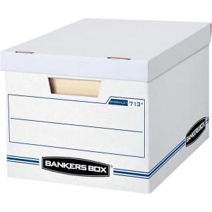 imageBankers Box 6 Pack 0071303 STORFILE Basic Duty File Storage Boxes Standard Assembly Liftoff Lid LetterLegal WhiteBlue6 pack