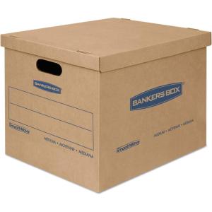 imageBankers Box Small Classic Moving Box 10 Pack Reinforced Handles TapeFree Assembly Box with Lid 15in x 12in x 10in 771490120 Pack