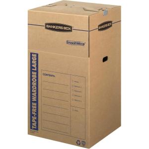 imageBankers Box Tall Wardrobe Box 3 Pack TapeFree Design 24in x 24in x 40in 7710501TapeFree Large