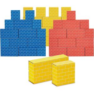 imageBankers Box at Play Cardboard ABC123 Building Learning Blocks 50 Pack Larger 3quotx 3quot Montessori Toy Blocks for Kids and FamiliesBuilding Blocks 40pk