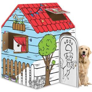 imageBankers Box at Play Color in Dog Playhouse Cardboard Playhouse for and Life Size Craft Activity for Kids and Families