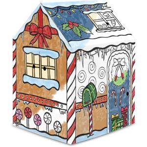 imageBankers Box at Play Color in Winter Cottage Playhouse Cardboard Playhouse and Life Size Craft Activity for Kids and FamiliesGingerbread