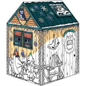 imageBankers Box at Play Color in Winter Cottage Playhouse Cardboard Playhouse and Life Size Craft Activity for Kids and FamiliesWinter Cottage