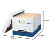 imageBankers Box 20 Pack RKIVE HeavyDuty File Storage Boxes FastFold LiftOff Lid Letter WhiteBlue20Pack