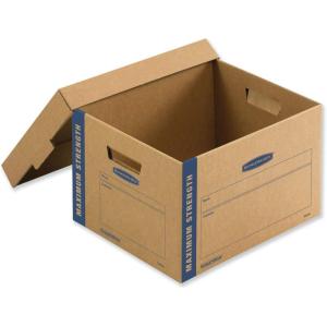imageBankers Box Medium Heavy Duty Moving Box 8 Pack Reinforced Handles TapeFree Assembly Box with Lid 12in x 1225in x 185in 7710301Medium