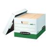 imageBankers Box 12 Pack Box RKIVE HeavyDuty File Storage Boxes FastFold LiftOff Lid Letter WhiteGreen