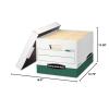 imageBankers Box 12 Pack Box RKIVE HeavyDuty File Storage Boxes FastFold LiftOff Lid Letter WhiteGreen