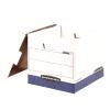 imageBankers Box 12 Pack DATAPAK HeavyDuty File Storage Boxes Ideal for Computer Binders FastFold LiftOff Lid WhiteBlue