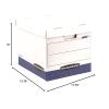 imageBankers Box 12 Pack DATAPAK HeavyDuty File Storage Boxes Ideal for Computer Binders FastFold LiftOff Lid WhiteBlue