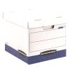 imageBankers Box 12 Pack DATAPAK HeavyDuty File Storage Boxes Ideal for Computer Binders FastFold LiftOff Lid WhiteBlue