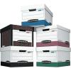 imageBankers Box 12 Pack RKIVE HeavyDuty File Storage Boxes FastFold LiftOff Lid Letter WhiteBlack