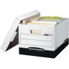 imageBankers Box 12 Pack RKIVE HeavyDuty File Storage Boxes FastFold LiftOff Lid Letter WhiteBlack
