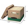 imageBankers Box 12 Pack STORFILE MediumDuty 100 Recycled File Storage Boxes FastFold LiftOff Lid LetterLegal KraftGreen12Pack
