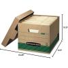 imageBankers Box 12 Pack STORFILE MediumDuty 100 Recycled File Storage Boxes FastFold LiftOff Lid LetterLegal KraftGreen20Pack