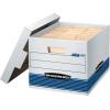 imageBankers Box 12 Pack STORFILE MediumDuty File Storage Boxes FastFold LiftOff Lid LetterLegal WhiteBlue