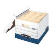 imageBankers Box 12 Pack STORFile End Tab HeavyDuty File Storage Boxes FastFold LiftOff Lid WhiteBlue