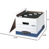 imageBankers Box 4 Pack HANGNSTOR MediumDuty File Storage Boxes FastFold LiftOff Lid LetterLegal WhiteBlue