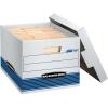 imageBankers Box 12 Pack STORFILE MediumDuty File Storage Boxes FastFold LiftOff Lid LetterLegal WhiteBlue