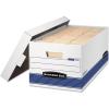 imageBankers Box 4 Pack STORFile MediumDuty File Storage Boxes FastFold String and Button Legal WhiteBlueStandard Packaging