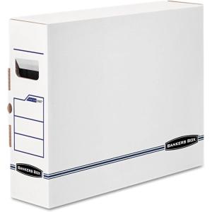 imageBankers Box 12 Pack XRAY BasicDuty File Storage Boxes Standard Setup Secure Tab Lock Closure WhiteBlue