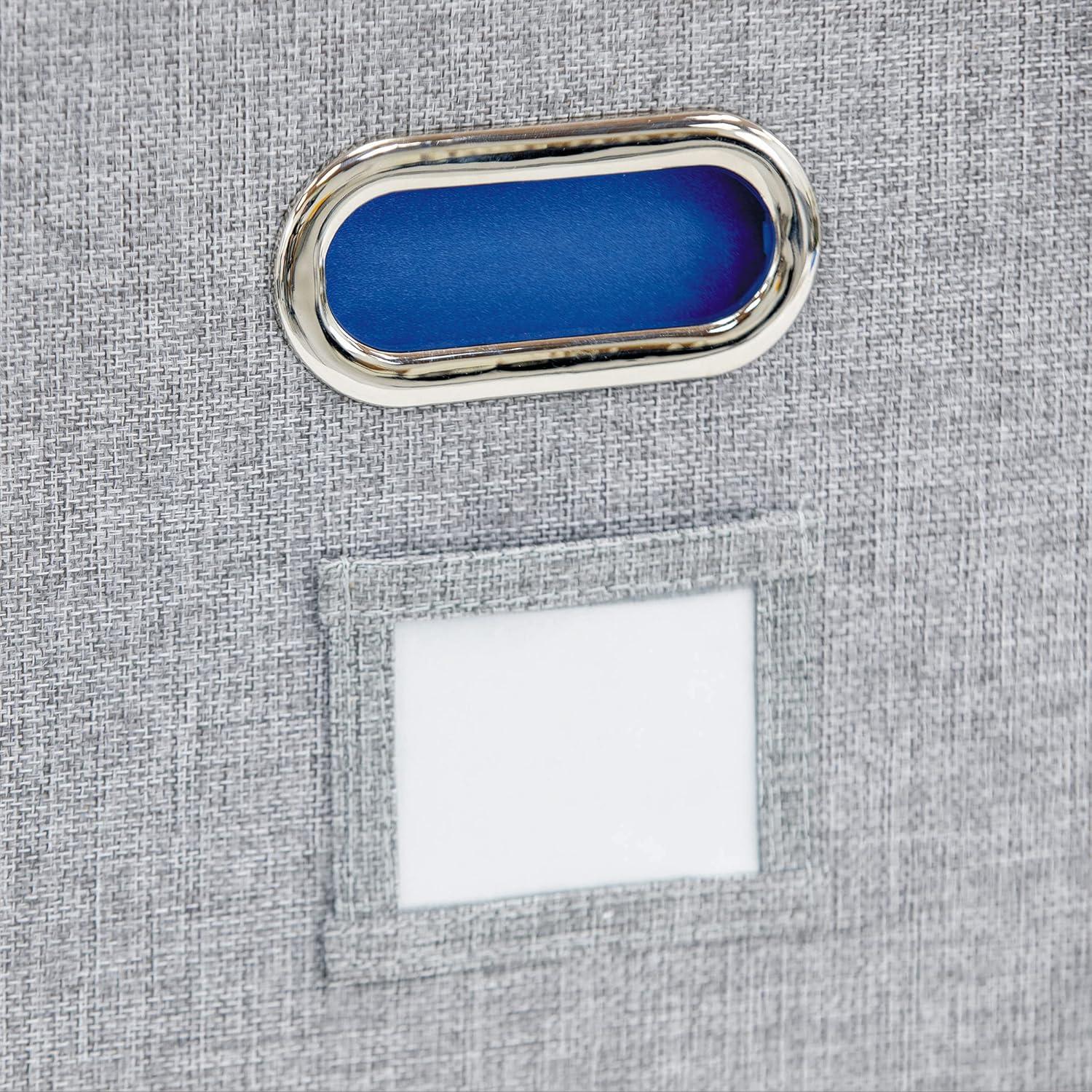 imageBankers Box Foldable Linen Fabric Storage Box with Lid and Metal Handles 15 x 12 x 10