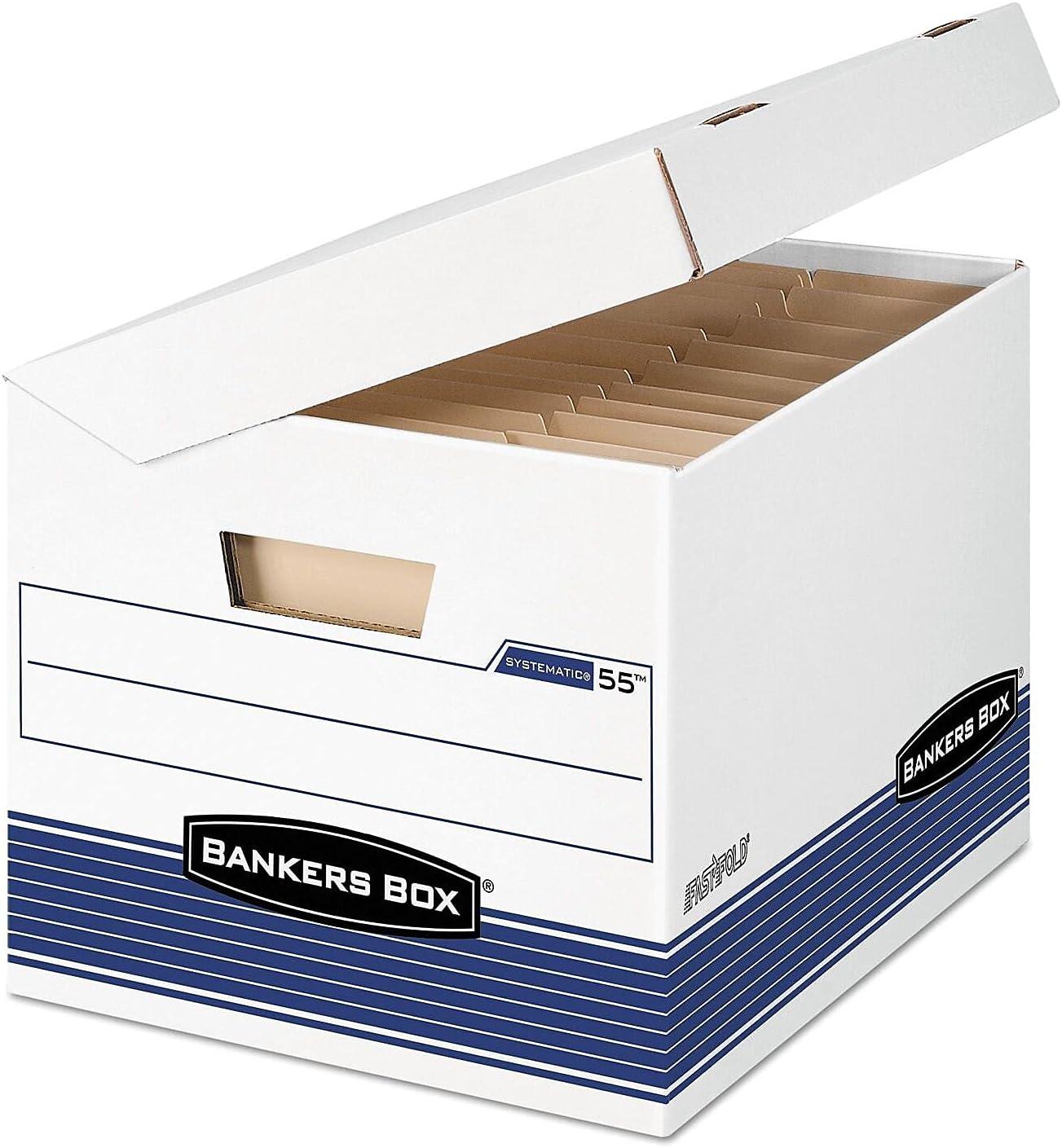 imageBankers Box SYSTEMATIC MediumDuty Storage Boxes FastFold Attached FlipTop Lid LetterLegal Case of 12 0005502