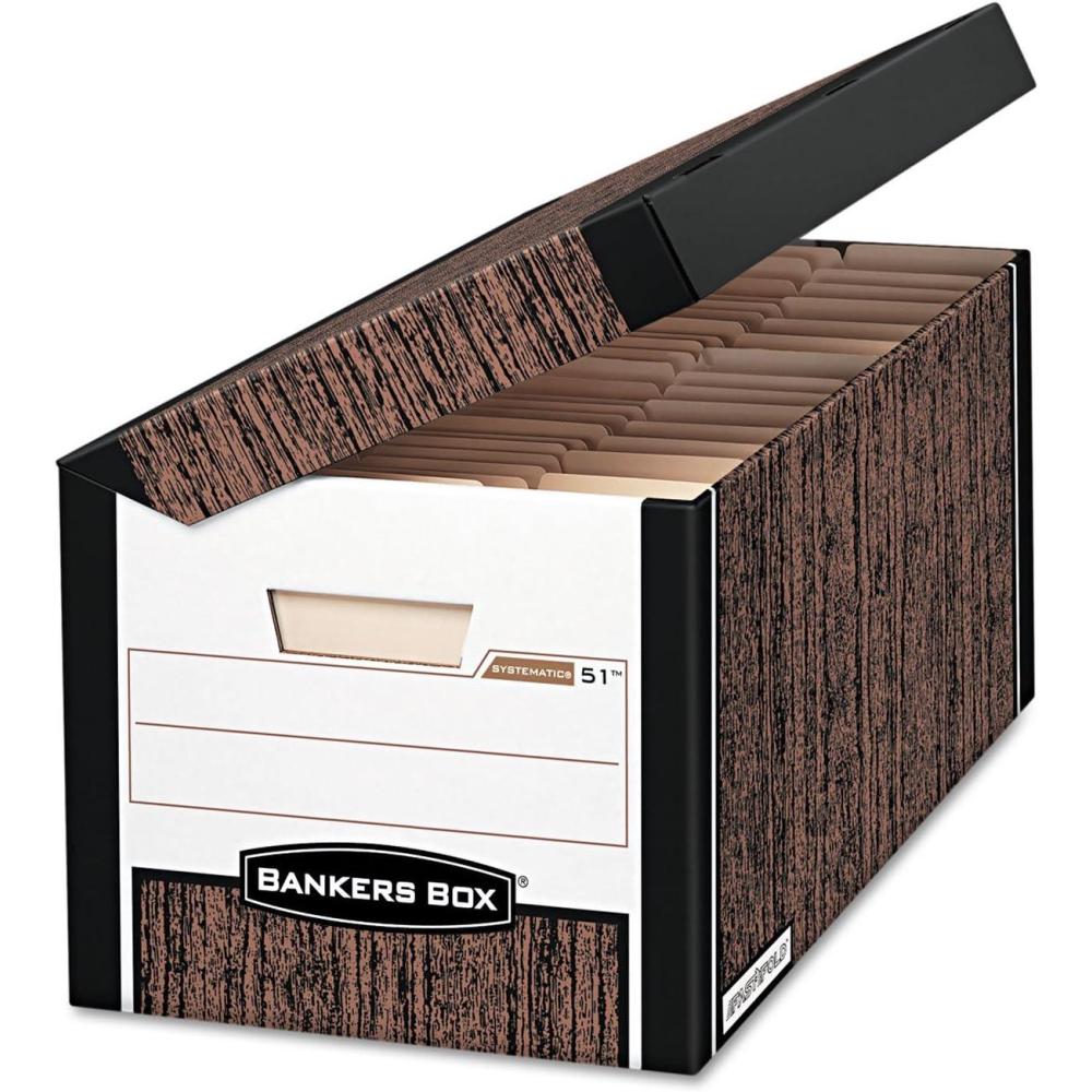 imageBankers Box SYSTEMATIC MediumDuty Storage Boxes FastFold LiftOff Lid Letter Case of 12 00051