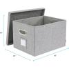imageBankers Box Foldable Linen Fabric Storage Box with Lid and Metal Handles 15 x 12 x 10