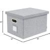 imageBankers Box Foldable Linen Fabric Storage Box with Lid and Metal Handles 15 x 12 x 10